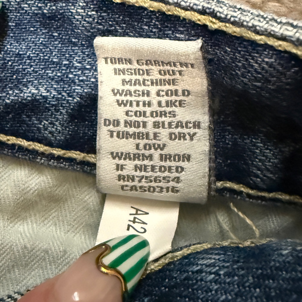 Abercrombie & Fitch Denim Mini Skirt Size 12 Y2K Low Rise Distressed Frayed Hem - Picture 4 of 5